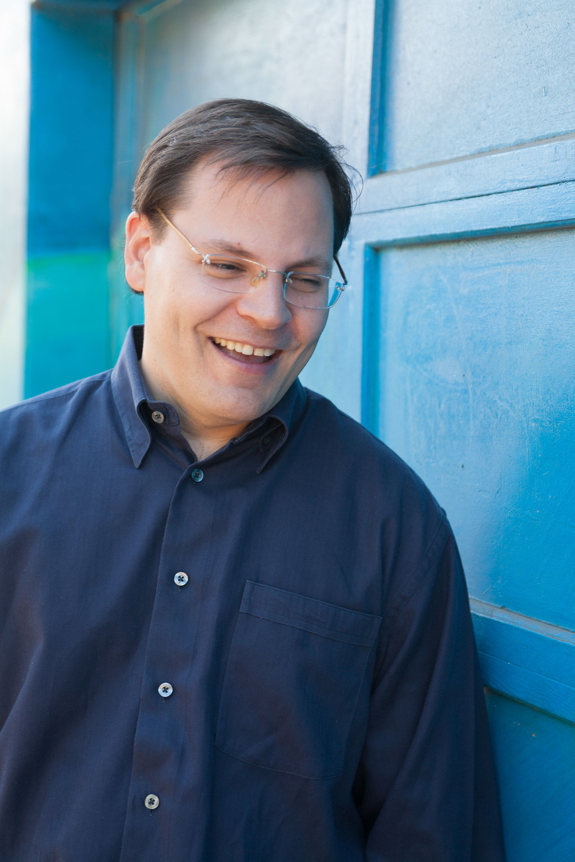 Study in blues for a personal branding portrait of a man