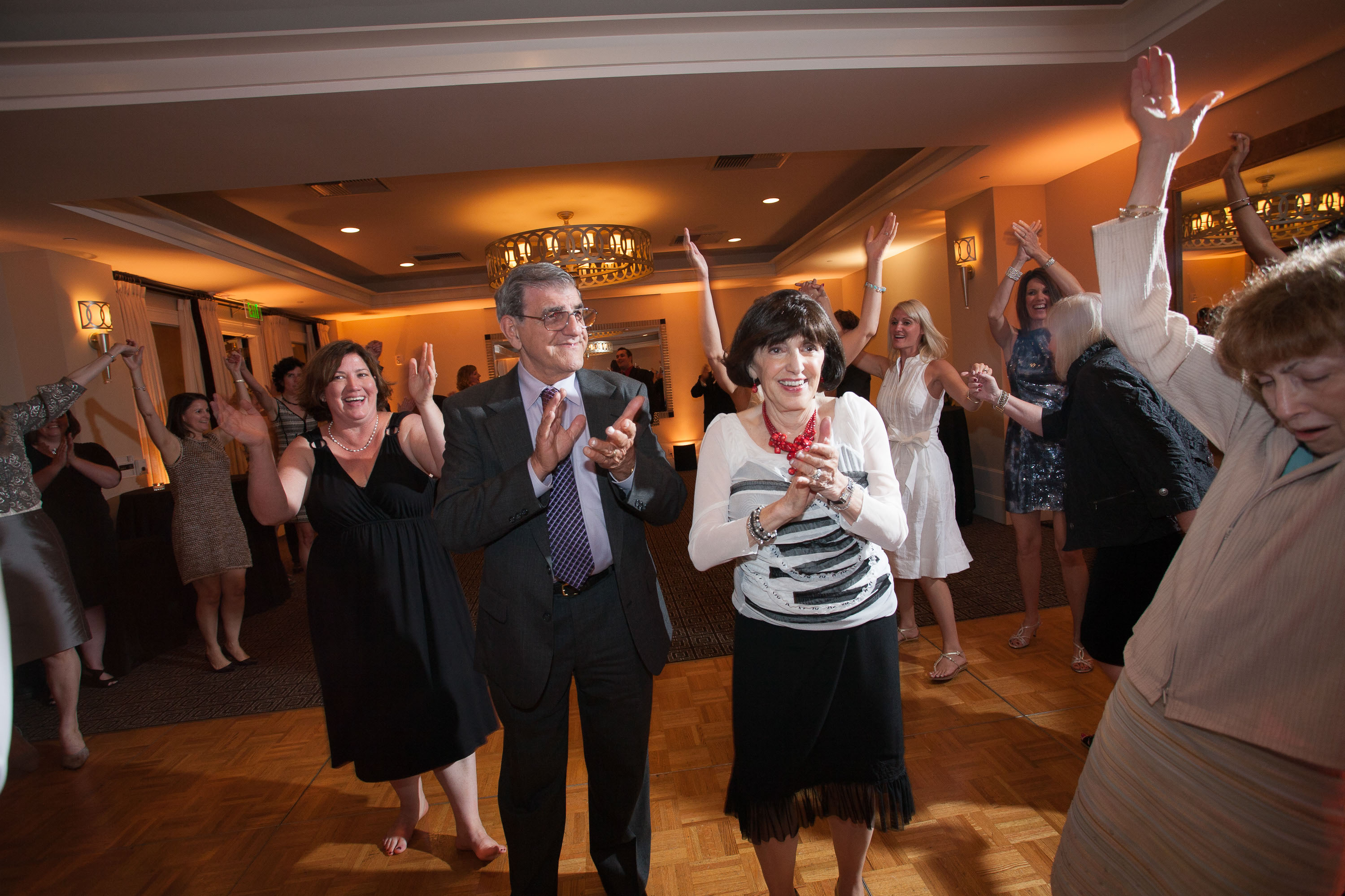 Guests dance at the Garden Court Hotel in Palo Alto