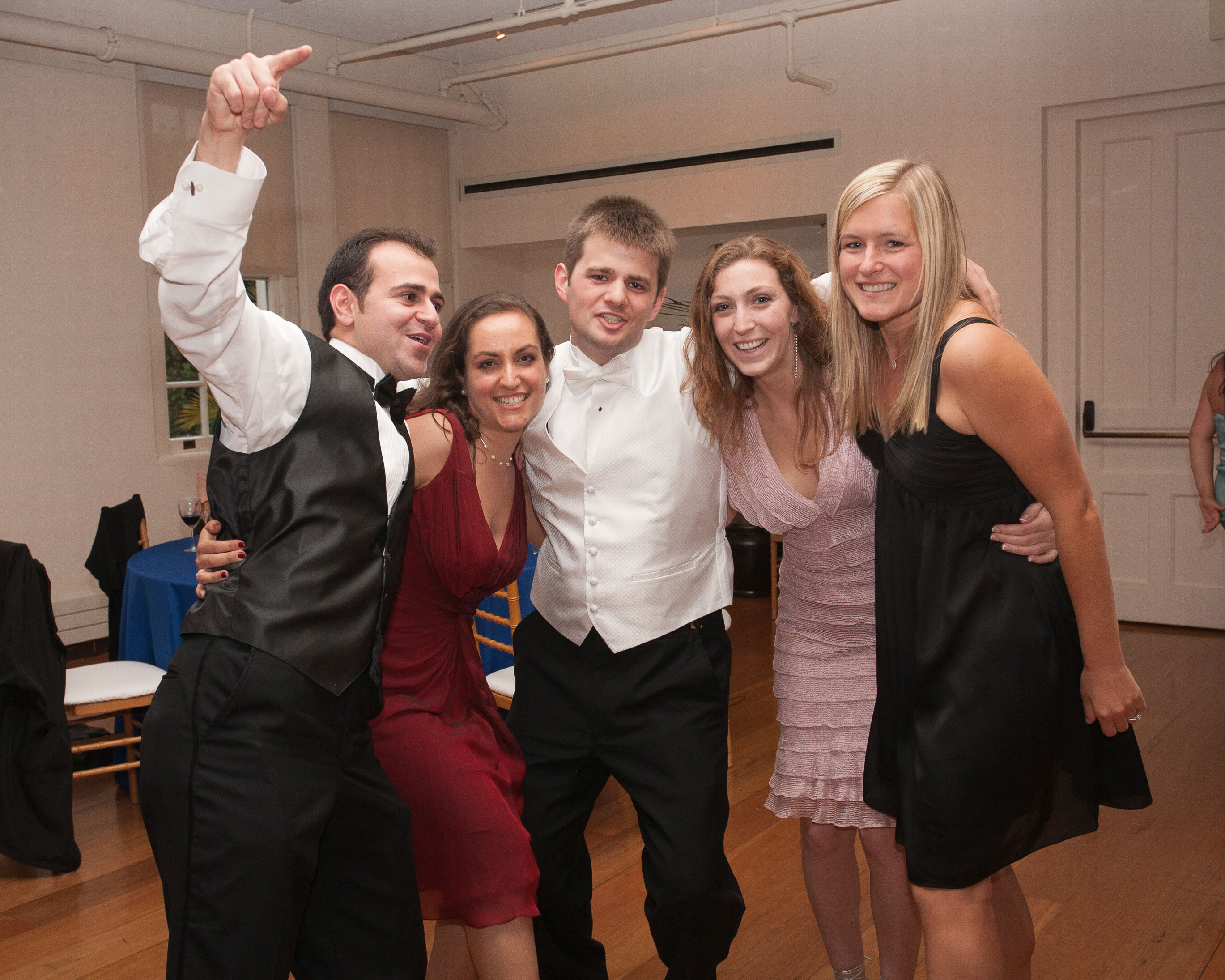 The groom celebrates with his friends at The San Francisco Film Centre